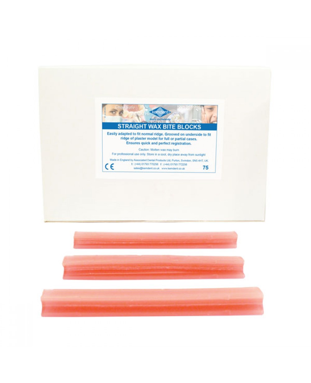 Kemdent Wax Bite Blocks Straight (Pack of 75) Prosthetic Materials