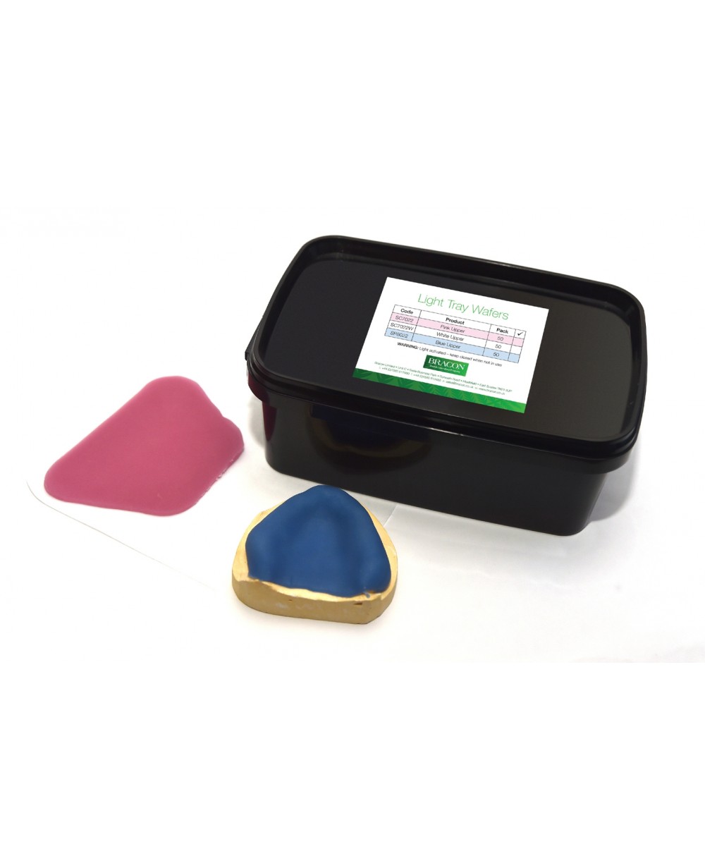 Light Cure Special Tray Wafers Upper Pink Pack of 50 Light Cured