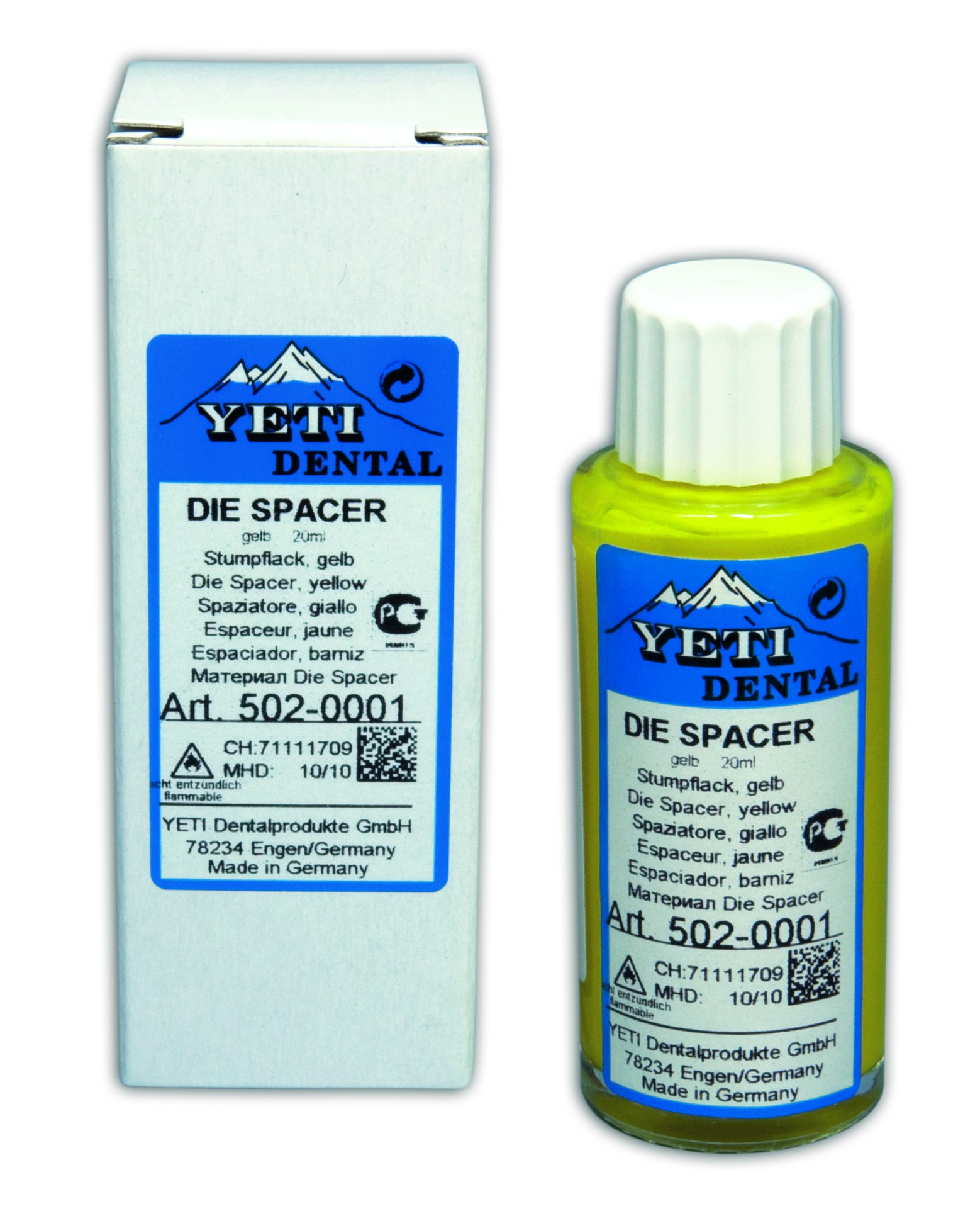 18ml Yeti Die Spacer Yellow Crown and Bridge Materials Catalogue