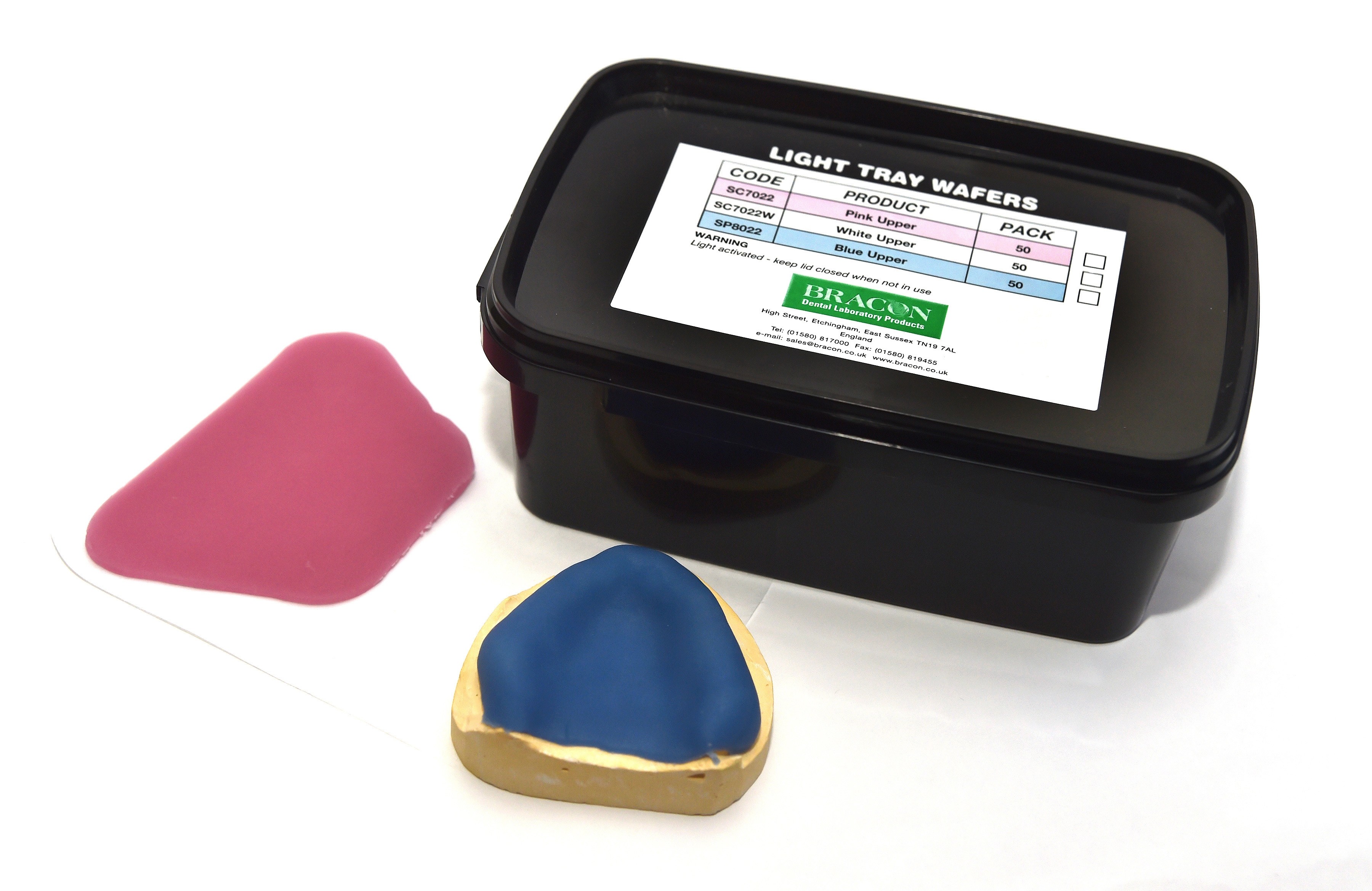 Light Cure Special Tray Wafers Pink Upper (Pk 50) Light Cured