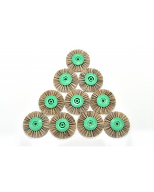 65mm BR22 2-row Plastic Centred Lathe Brushes - Soft Grey (Pk 10)