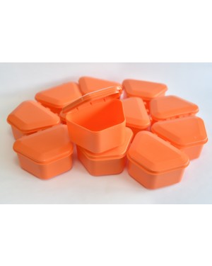 Orange Denture Boxes - Pk 12