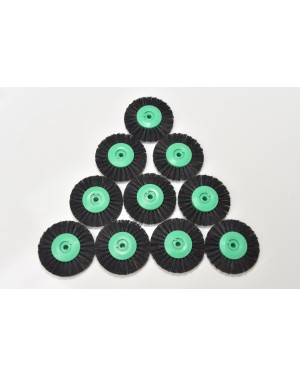 65mm BR20 2-row Plastic Centred Lathe Brushes - Extra Stiff Black (Pk 10)