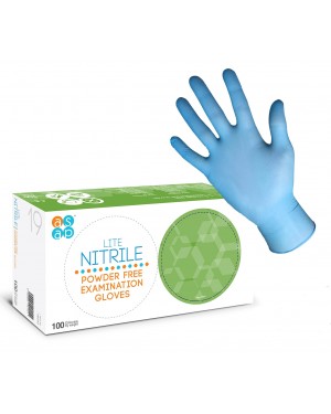 Large Lite Nitrile Gloves - Light Blue - Box of 100
